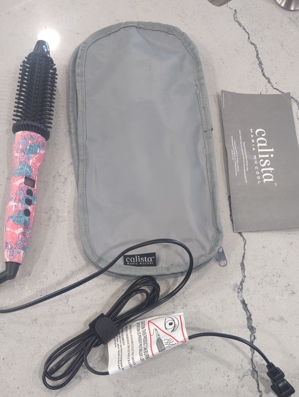 Perfector Pro Grip Pink Floral Hot Brush NWOT